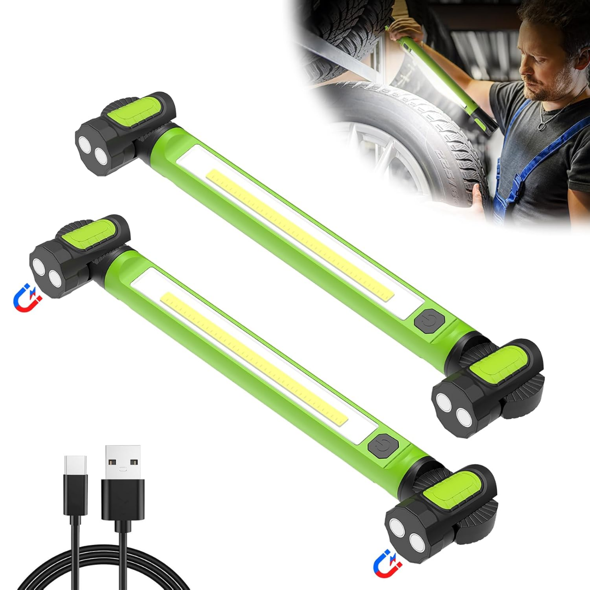Luz de Trabalho Magnética 3000 lm, 5200 mAh, USB-C | MagniBar™